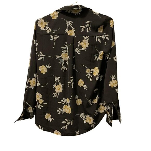 H&M whimsigoth black floral Button Down Blouse - Picture 4 of 4